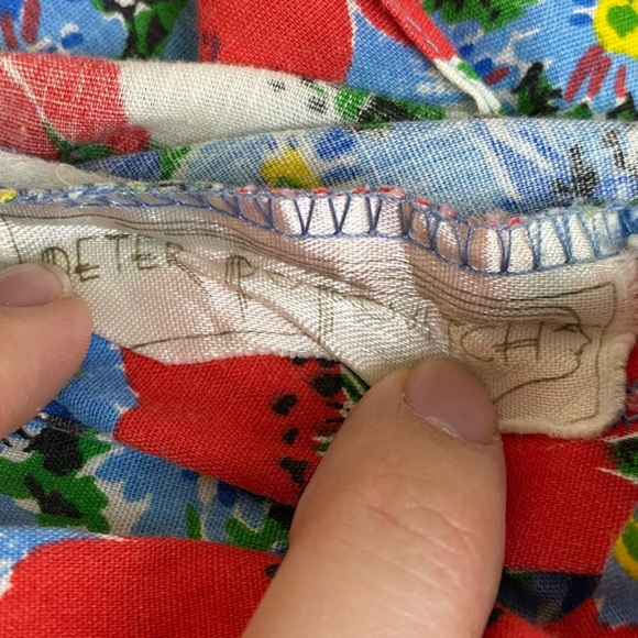 VTG 70s Peter Popovitch Floral skirt Size S 27” Waist Button A Line Tie Waist - Picture 10 of 12